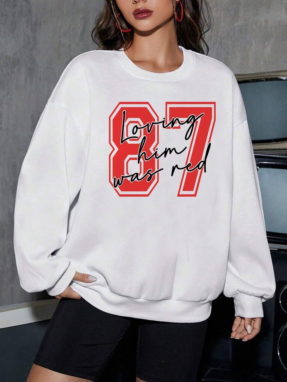 T.ay.lor S.w.ift Travis Kelce Loving Him Was Red Sweatshirt